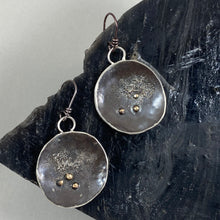 Load image into Gallery viewer, Handmade New Moon earrings, made in Bend Oregon by Junk to Jems
