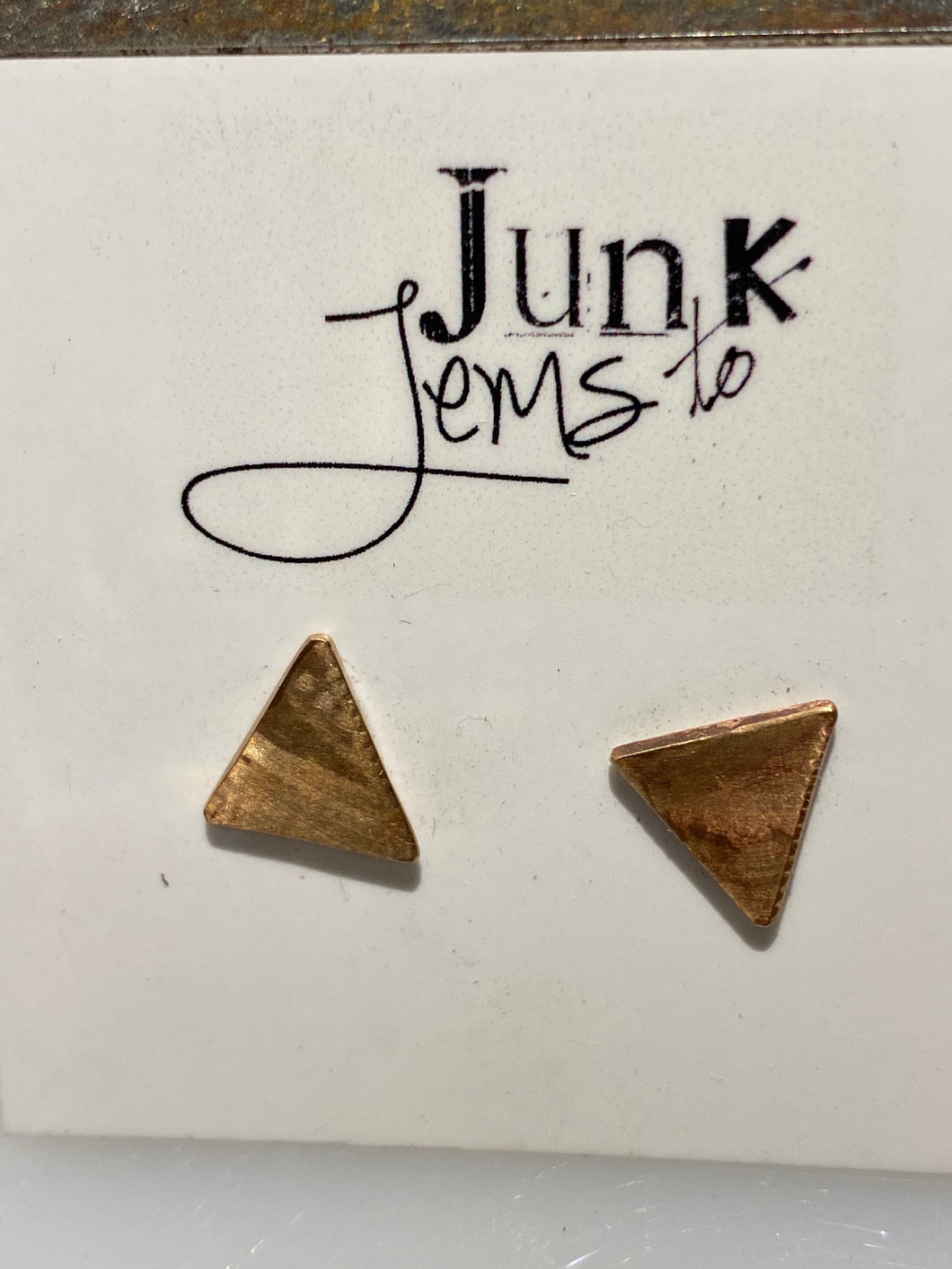 Triangle Post Earrings in Brass or Gold fill