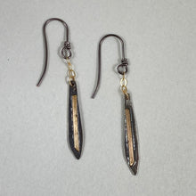 Load image into Gallery viewer, Silver &amp; Gold Icicle Chain Dangle Earrings made in Bend Oregon by Junk to Jems
