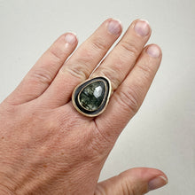 Load image into Gallery viewer, Tourmalinated Quartz Ring with Double Gold Accent, made in Bend Oregon by Junk to Jems
