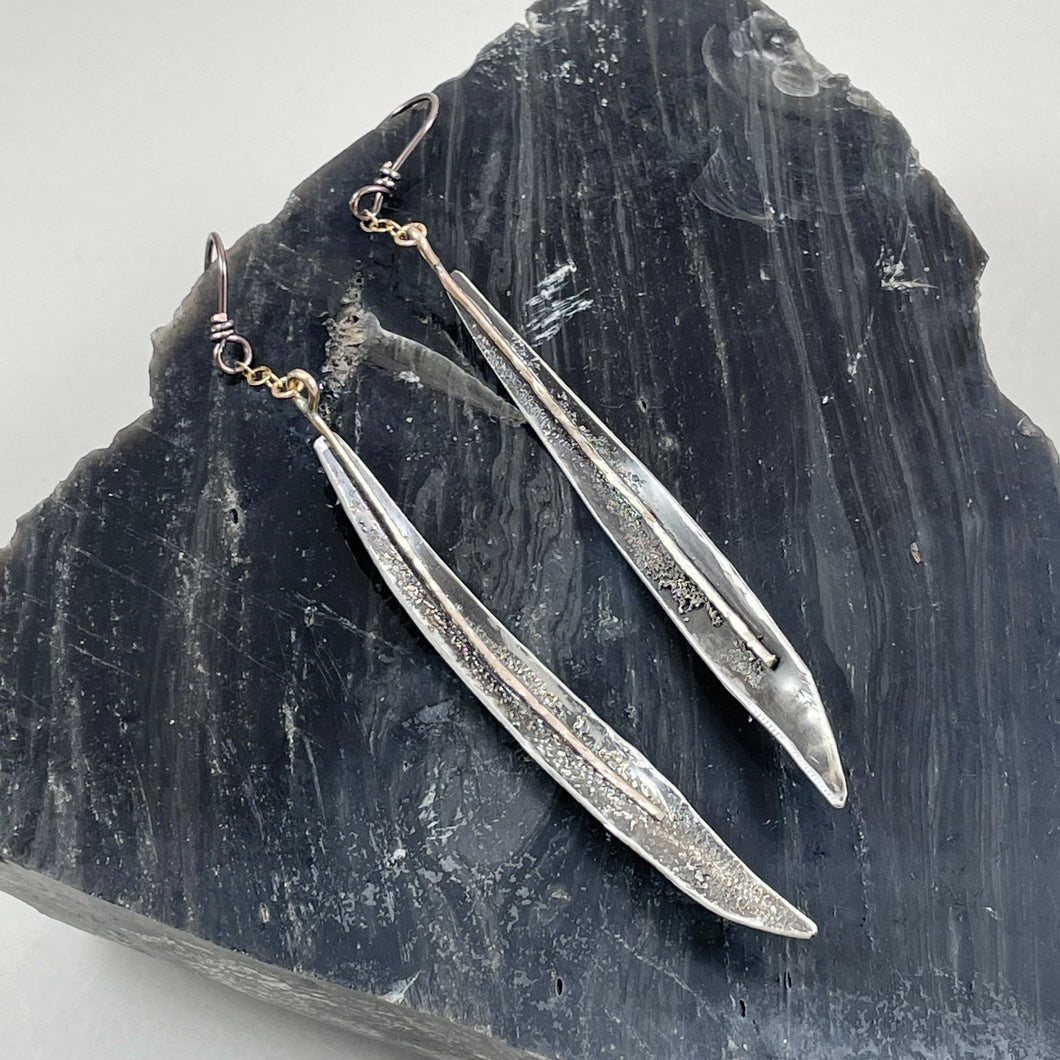 Curved Stemmed Icicle Sterling Silver Earrings