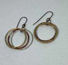 Load image into Gallery viewer, 3-metal Hoop Earrings
