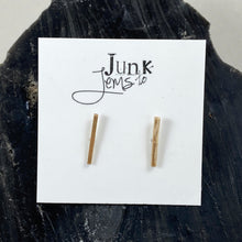 Load image into Gallery viewer, Gold Bar Earrings Made in Bend Oregon by Junk to Jems
