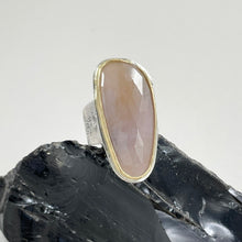 Load image into Gallery viewer, Pink Sapphire and 18k Gold Bezel Ring, made in Bend Oregon by Junk to Jems

