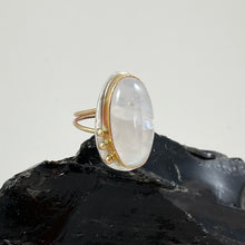 Load image into Gallery viewer, Oval Moonstone Gold &amp; Silver Ring made in Bend Oregon by Junk to Jems
